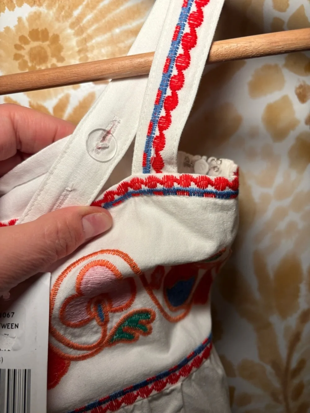 Boutique Embroidered Sundress | Colorful Boho Resort Mini Dress 7/8 - Picture 8 of 8